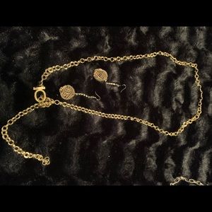 Costume gold Necklace and earring set